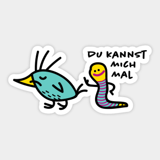 Former bird and worm (b) Sticker